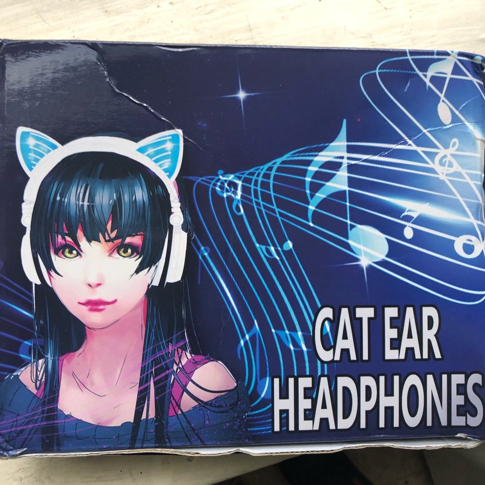 Headphone cat ears light up brand new